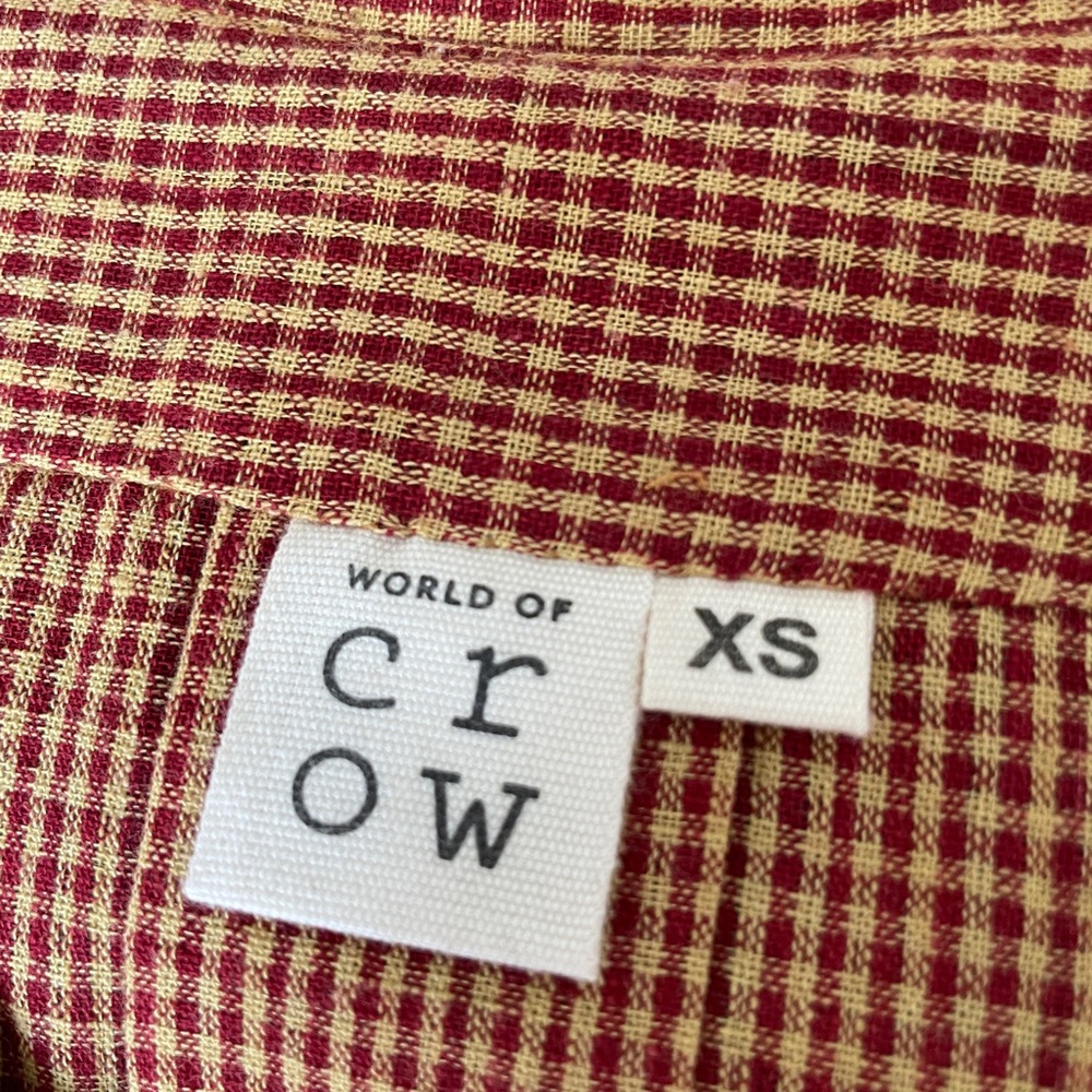 WORLD OF CROW Women's Gingham Button Down Shirt - NWOT!! - Picture 2 of 13